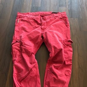 Red Rockstar Sushi Cargo Pants